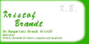 kristof brandt business card
