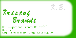 kristof brandt business card
